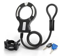 FISCHER Lucchetto a spirale per bicicletta, 120 cm, nero, con supporto, lucchetto con morsetto, per bicicletta elettrica, scooter elettrico