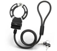 FISCHER Lucchetto per manette da bicicletta, 110 cm, in acciaio, 8 mm, per bicicletta, e-bike, scooter elettrico con supporto, lucchetto con fascetta, robusto lucchetto a spirale