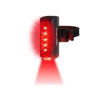 Fischer Luce posteriore a LED per bicicletta Twin Stop, con illuminazione supplementare a pavimento e luce freno, alloggiamento in alluminio, durata fino a 8 ore, colore nero, 1 pezzo