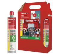 fischer Malta per iniezione FIS V Zero 300 T in pratica confezione da sei, la malta di montaggio ecologica e resistente alle intemperie per ancoraggi sicuri in calcestruzzo e muratura, 6 cartucce da