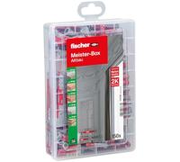 fischer Meister-BOX DUOPOWER corto/lungo, scatola con tasselli da 150 pezzi (60 pezzi, 6 x 30, 40 pezzi, 8 x 40, 30 pezzi, 6 x 50, 20 pezzi, 8 x 65), tasselli universali, pratica scatola per tasselli