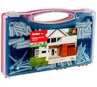 fischer Meister-Box XL Universal, set di tasselli e viti, 266 pezzi, diametro 6-8 mm, lunghezza 30-50 mm, per fai da te e professionisti, per tutta la casa, tasselli universali UX, tasselli di