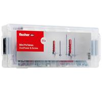fischer Mini FixTainer DuoPower con vite per truciolato PowerFast II, scatola tasselli con 95 viti e tasselli universali (30 pezzi, 6 x 30, 20 pezzi, 8 x 40), set universale per il fissaggio