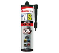 FISCHER, MS Ultra Tack Bianco Polimero Silicone Sigillante Adesivo per Riempimento di Crepe, Guarnizioni, Vasca, Finestre e Colla Forte (290 ml)