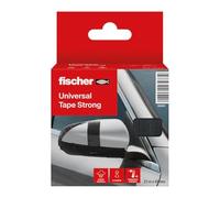 Fischer Nastro Universale Strong, Nastro Adesivo Telato Americano Forte, Multiuso Resistente alle Intemperie per Riparazioni, Fissaggio, Sigillatura, 25 m x 48 mm, Nero, 560903