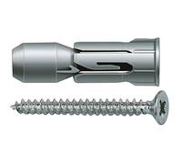 Fischer PD 8 S Tassello per Cartongesso ad Espansione Conica con Vite, per Pannelli e Lastre, 50 Pezzi, 24772, Grigio
