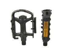 Fischer Pedali in plastica per Mountain Bike, Adatti a Tutti i Tipi di Bicicletta, Antiscivolo, con riflettori, Colore: Nero