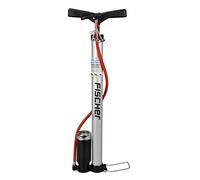 Fischer Stand-pumpe Alu Mano, Bicicletta 85586 85586-Pompa da Pavimento, Colori Assortiti Unisex Adulto, Argento, Normale