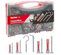 Fischer PowerBox 180 Tasselli DuoPower con Viti e Ganci, per Muro Pieno, Forato e Cartongesso, 360 Pz totali, 564282