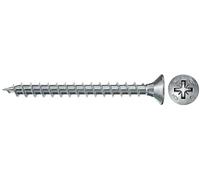 fischer PowerFast II CZF 3,0 x 30, vite per truciolato (100 pezzi) con filettatura completa, vite a testa svasata con fessura a croce, vite per lavorazione del legno, riduce la resistenza e il tempo