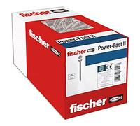 fischer PowerFast II CZF 3,5 x 20, vite per truciolato (1000 pezzi) con filettatura completa, vite a testa svasata con fessura a croce, vite per lavorazione del legno, riduce la resistenza e il tempo