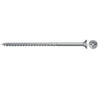 fischer PowerFast II CZP 5,0 x 45, vite per truciolato (100 pezzi) con filettatura parziale, vite a testa svasata con fessura a croce, vite per lavorazione del legno, riduce la resistenza e il tempo
