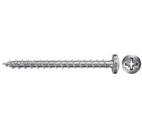 fischer PowerFast II PZF 4,5 x 30, vite per truciolato (200 pezzi) con filettatura completa, testa Pan Head con fessura a croce, vite per lavorazione del legno, riduce la resistenza e il tempo di