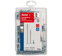 Fischer ProfiBox 220x Viti per Legno Torx PowerFast FPF II CTF/CTP, Include 2 Inserti per Avvitatore, Filetto Parziale/Totale, Autofilettanti, Testa Svasata, 562929