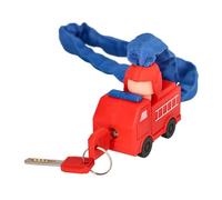 FISCHER PROTEC CK65 - Lucchetto a catena per bambini con 2 chiavi, design colorato, alta sicurezza per biciclette per bambini, blu, lunghezza: 65 cm