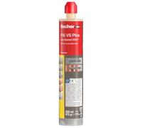 fischer Resina vinilica Multiuso V Senza stirene, calcestruzzo Non incrinato e muratura/1 Cartuccia da 300 ml + 2 ugelli miscelatori FIS MR Plus, Taglia Unica
