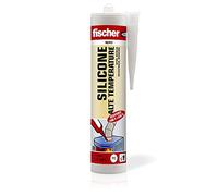 Fischer Silicone Sigillante Alte Temperature SAT Nero, Fino a 350°, Acetico, per Muratura, Plastiche, Metallo, Vetro e Ceramica, Ottimo su Caminetto Stufe e Forno, 524771