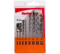 Fischer Set 8 Punte Trapano D-S PMN, Diametro 3-4-5-6-7-8- Ø 3-10mm per Muratura