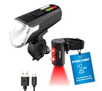 FISCHER Set di illuminazione USB, luce da pavimento per una maggiore visibilità e protezione, luce anteriore 60 Lux