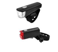 Fischer Set di luci per Bicicletta 12 Lux, Set di luci a Batteria, Luce Anteriore e Posteriore, Protezione dagli Spruzzi d'Acqua Secondo IP44, Approvato dalla StVZO, Nero