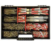 Fischer - Set di tasselli da 240 pezzi, con viti Torx, 6 pezzi, 4 punte per trapano SDS e robusta valigetta - 5 x 25, 6 x 30, 8 x 40, 10 x 50 mm, set di viti e tasselli di alta qualità