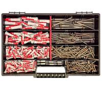 Fischer Set di tasselli da 280 pezzi, con viti Torx, 6 punte e robusta valigetta - 5 x 25, 6 x 30, 8 x 40, 10 x 50 mm, set di viti e tasselli di alta qualità, ideale per fai da te e professionisti