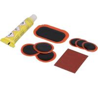 Fischer Set di Toppe per Bicicletta, Kit di Riparazione per Tubi, Facile da Usare, Ideale per Viaggiare, 9 Pezzi, Colore: Bianco