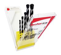 Fischer Set Punte Trapano D-C Professionali da Muro SDX, Misure 4-5-6-8-10 mm, Punta al Carburo per Muro Pieno e Mattoni Forati, 536606