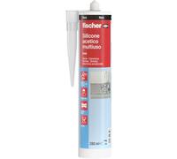 Fischer Silicone Acetico Multiuso Nero SAM 280 ml, Sigillante Antimuffa per Vetro, Alluminio, Smalto, Ceramica, Adatto per Bagno e Cucina, 9352
