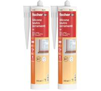 Fischer SNF Silicone Sigillante Legno Beige Avorio, Pavimenti e Finestre, Neutro a Basso Modulo, Elastico, per Serramenti, Porte, Infissi, Inodore, Esterno/Interno, 9375 (Confezione da 2)