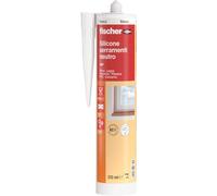 Fischer SNF Silicone Sigillante Legno Bianco, Pavimenti e Finestre, Neutro a Basso Modulo, Elastico, per Serramenti, Porte, Infissi, Inodore, Esterno/Interno, 9379