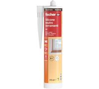 Fischer SNF Silicone Sigillante Legno Marrone Testa di Moro, Pavimenti e Finestre, Neutro a Basso Modulo, Elastico, per Serramenti, Porte, Infissi, Inodore, Esterno/Interno, 9376