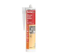 Fischer Silicone Sigillante Sanitari Sns, Neutro, Antimuffa, Per Ambienti Sanitari, Vasca, Doccia, Lavabo, Senza Solventi, Inodore, Uso Esterno, Interno, 9382, Trasparente