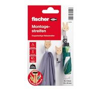 fischer Strisce di montaggio, 19 x double face, 22 x 36 mm, pratiche preporzionate, per interni ed esterni, rimovibili, senza attrezzi, 545956, colore: bianco