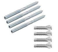 Fischer STS Kit Vite Doppia Filettatura M8 x 90 con Tassello SX Plus e Dado Esagonale, per Fissaggio Collari su Muratura o Direttamente su Legno, Impronta Torx, Esagono integrato, 567615