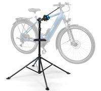 FISCHER Supporto per il montaggio della bicicletta, supporto di riparazione, supporto per treppiede a 4 zampe, pieghevole e regolabile in altezza, stabile con supporto fisso