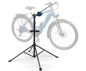 FISCHER Supporto per il montaggio della bicicletta, supporto di riparazione, supporto per treppiede a 4 zampe, pieghevole e regolabile in altezza, stabile con supporto fisso