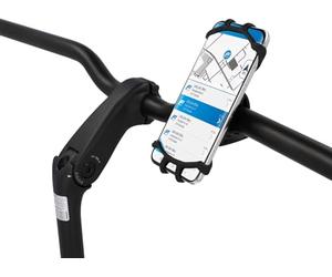 Fischer Supporto per smartphone da bicicletta in silicone a 360°, protegge lo smartphone da tutti i lati, per bicicletta e moto, facile da montare, nero, 1 pezzo