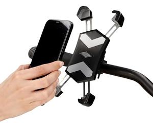 Fischer Supporto per smartphone da bicicletta Spider, per proteggere lo smartphone da tutti i lati, rotazione a 360°, facile da montare, colore nero, 1 pezzo
