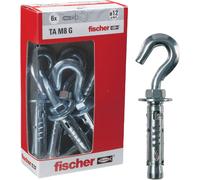 Fischer TASSELLI ACCIAIO TAM 8 GY 12x56 mm 6 PEZZI CON GANCIO