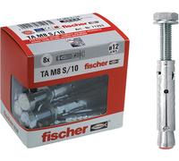 Fischer 8 Pz. Tasselli in Acciaio TA M8 con Vite Testa Esagonale, Diametro Tassello 12 mm, Bulloni di Espansione, 71253