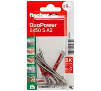 Fischer 537670 DuoPower 6 x 50 S A2 K NV Kit tasselli 50 mm 6 mm 1 KIT