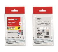fischer - Tasselli con viti lunghe SXRL 10x80 per muro cemento e mattoni, borsa 4 pezzi