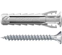 Fischer 25 Tasselli SX Plus con Vite 10x50 mm per Muro Pieno, Mattone Forato, Muratura, Calcestruzzo, per il Fissaggio di Lampadari, Mobili, Pensili, Mensole, 567623