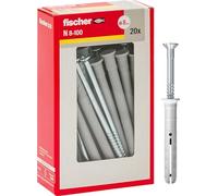 Fischer Tasselli prolungati a Battere N 8x100 Y, Fissaggio a percussione per calcestruzzo, Pieno e semipieno, 508278, 20 Pezzi per Confezione, Grigio, 8X100 MM