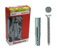 Fischer, Tasselli UX 10x60 S Y con vite con vite per Muro pieno, Mattone Forato, Cartongesso
