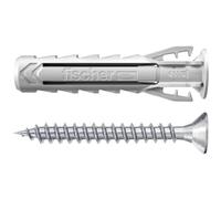 fischer - Tassello in nylon ad espansione SX Plus 6x30 con collo e viti, tutti i materiali/Blister da 15