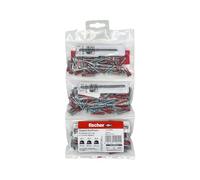 Fischer Tripack DuoPower, Kit 85 Tasselli Universali con Viti, Diametri 5-6-8 mm, Include 3 Punte Trapano