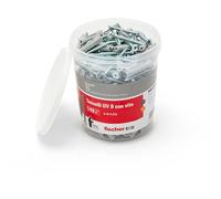 Fischer UV 8 S Secchiello con 140 Tasselli con Vite 8 x 40 mm, 140 Tasselli + 140 Viti, per Mattoni Pieni e Forati, 531387, Grigio