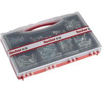Fischer Kit SOS Casa Valigetta 180 Tasselli S e FU con Vite Assortiti per Fissaggio su Muro Pieno, Forato e Cartongesso, Set 360 pezzi, 71080